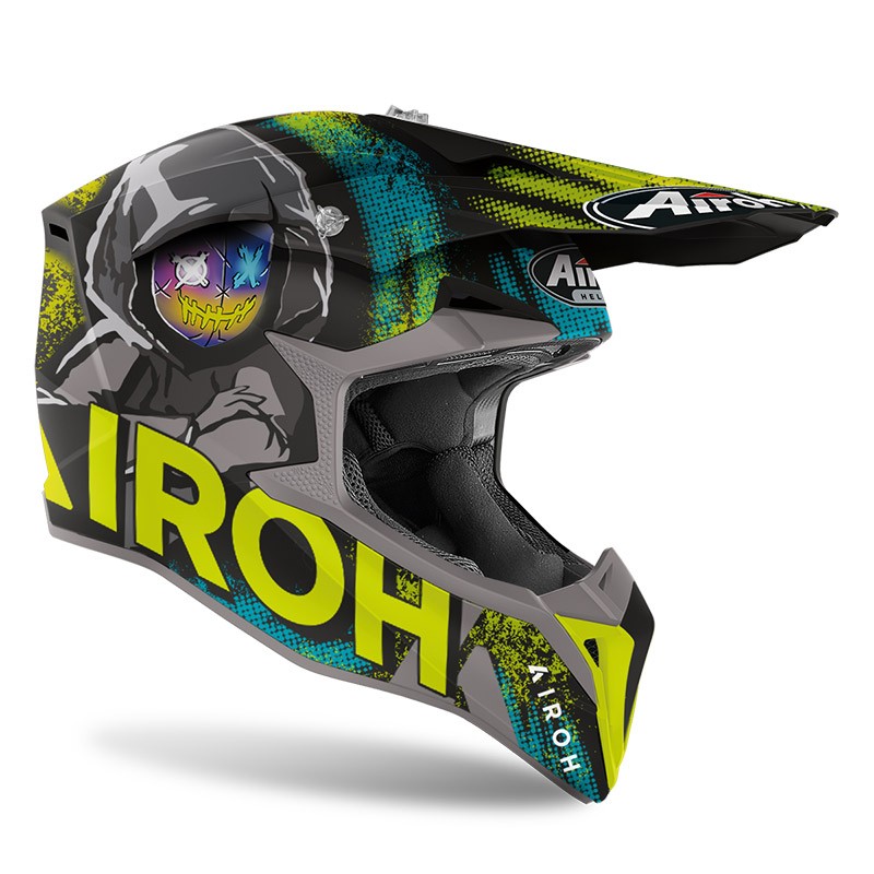 Airoh Wraap Alien giallo yellow matt enduro motard off road helmet casque
