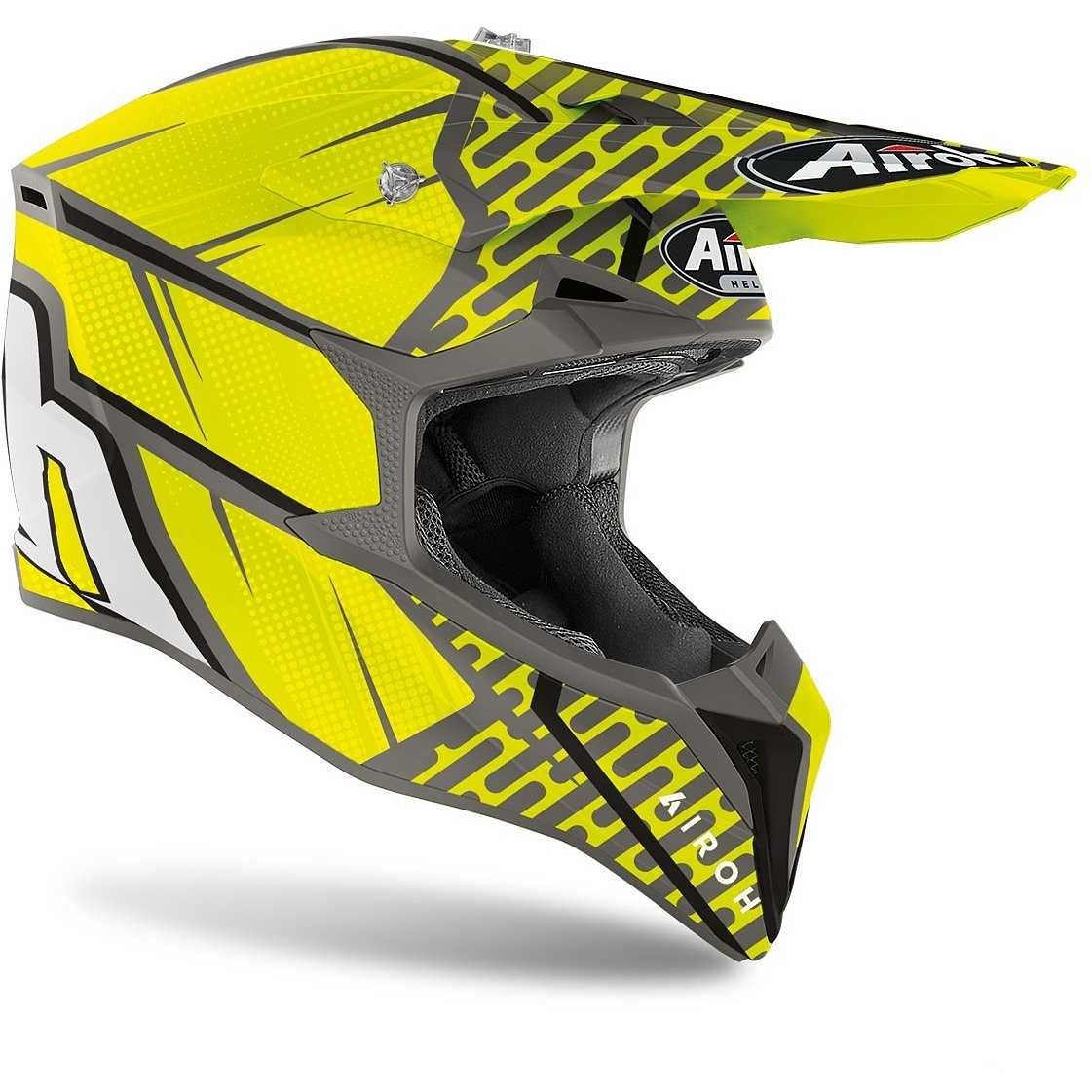 Airoh Wraap Idol antracite giallo yellow matt enduro motard off road helmet casque