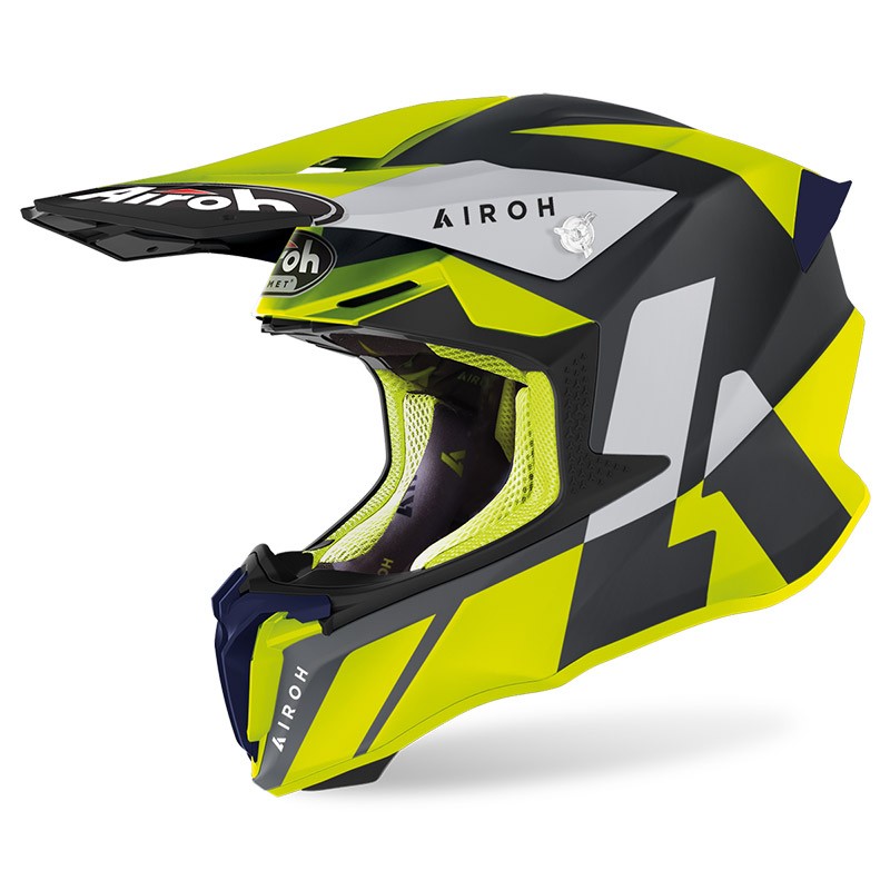 Airoh Twist 2.0 Lift giallo blu opaco yellow blue matt enduro motard off road helmet casque