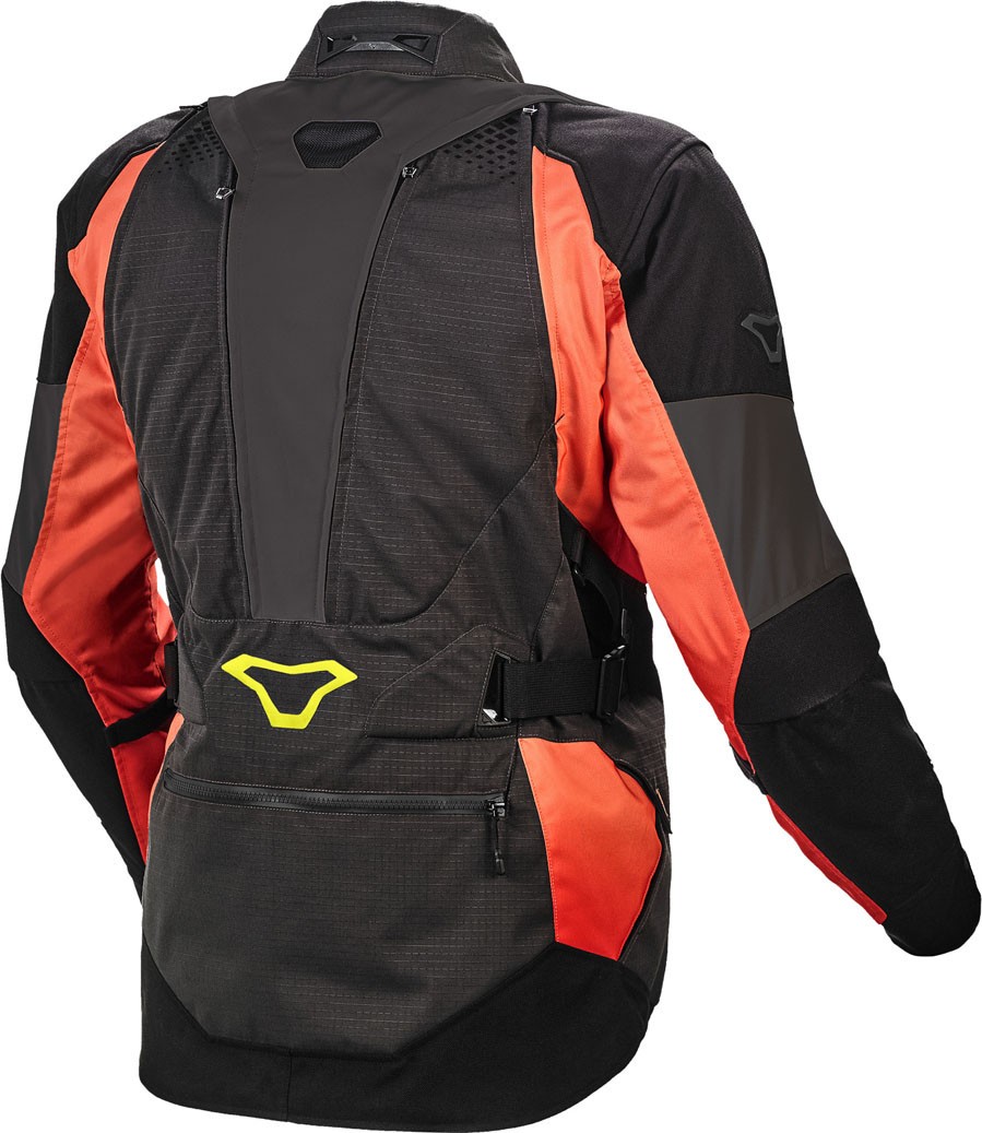 Giacca moto touring Macna Fusor nero arancione rosso black orange red jacket