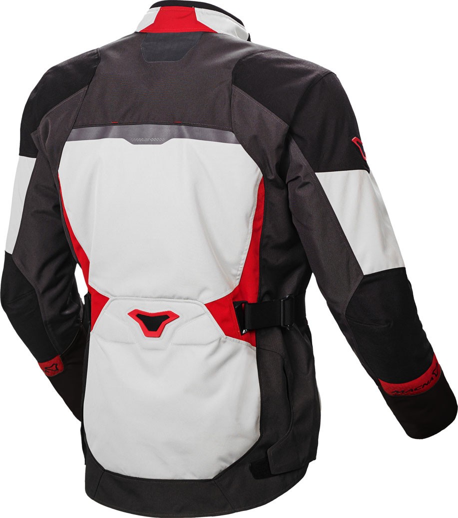 Giacca moto touring Macna Sonar nero grigio chiaro rosso silver black dark grey red jacket