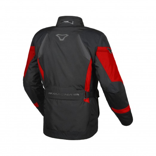 Giacca moto touring Macna Rancher nero rosso black red jacket
