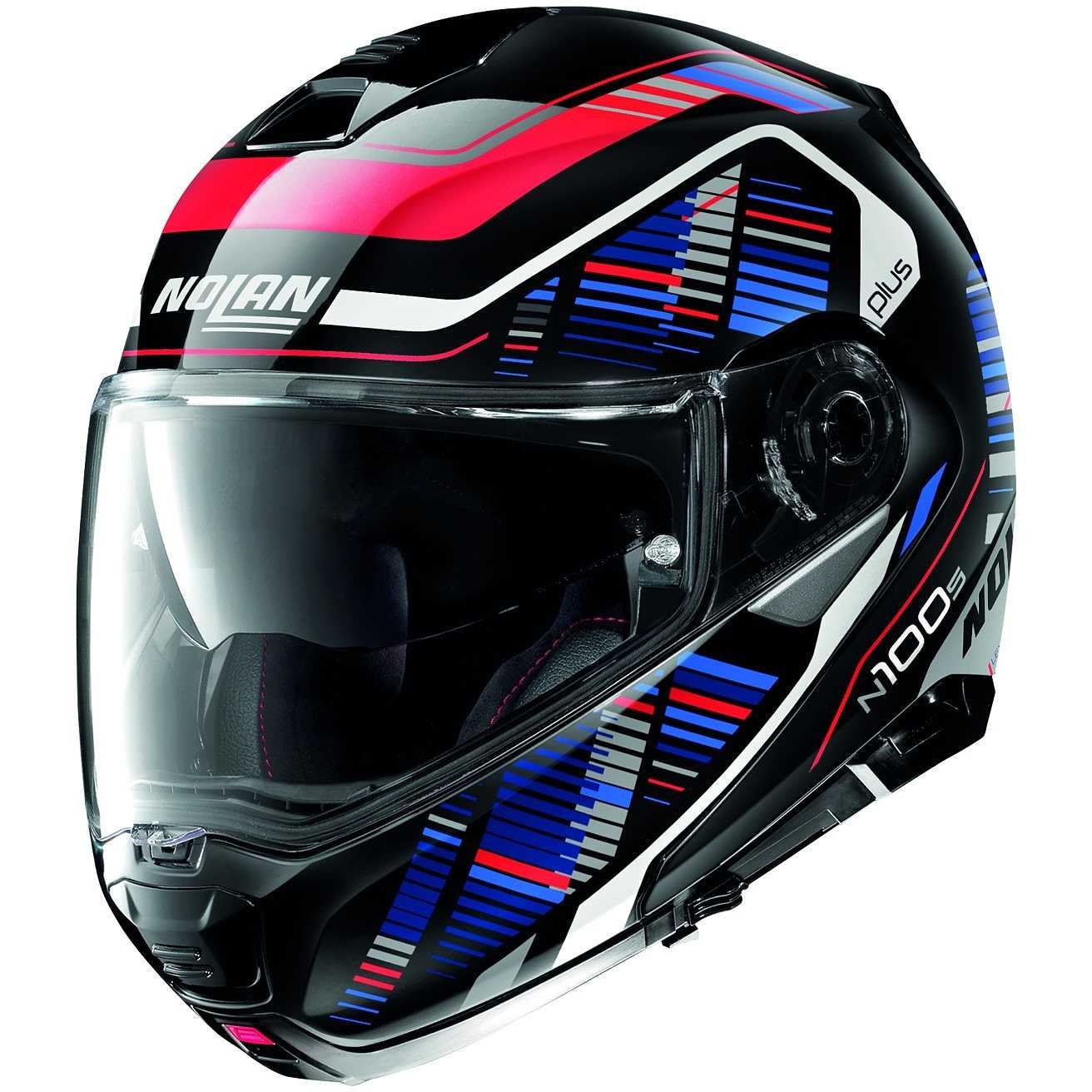 Casco modulare Nolan N100-5 Plus Starboard black red blu helmet casque