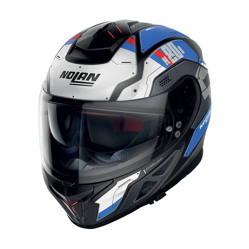 Casco integrale Nolan N80.8 Starscream flat black white red blu helmet casque
