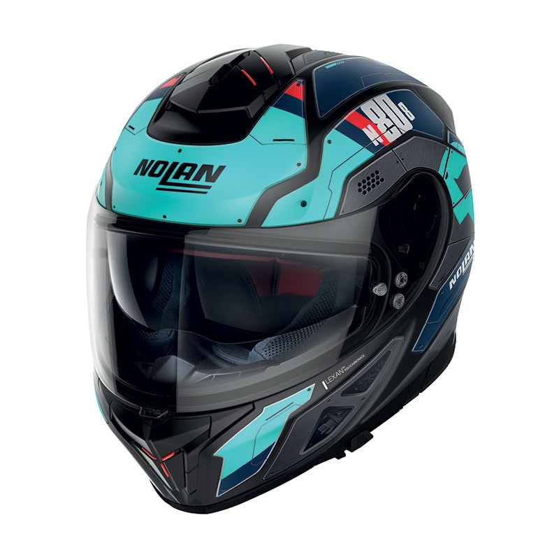 Casco integrale Nolan N80.8 Starscream flat black azzurre helmet casque