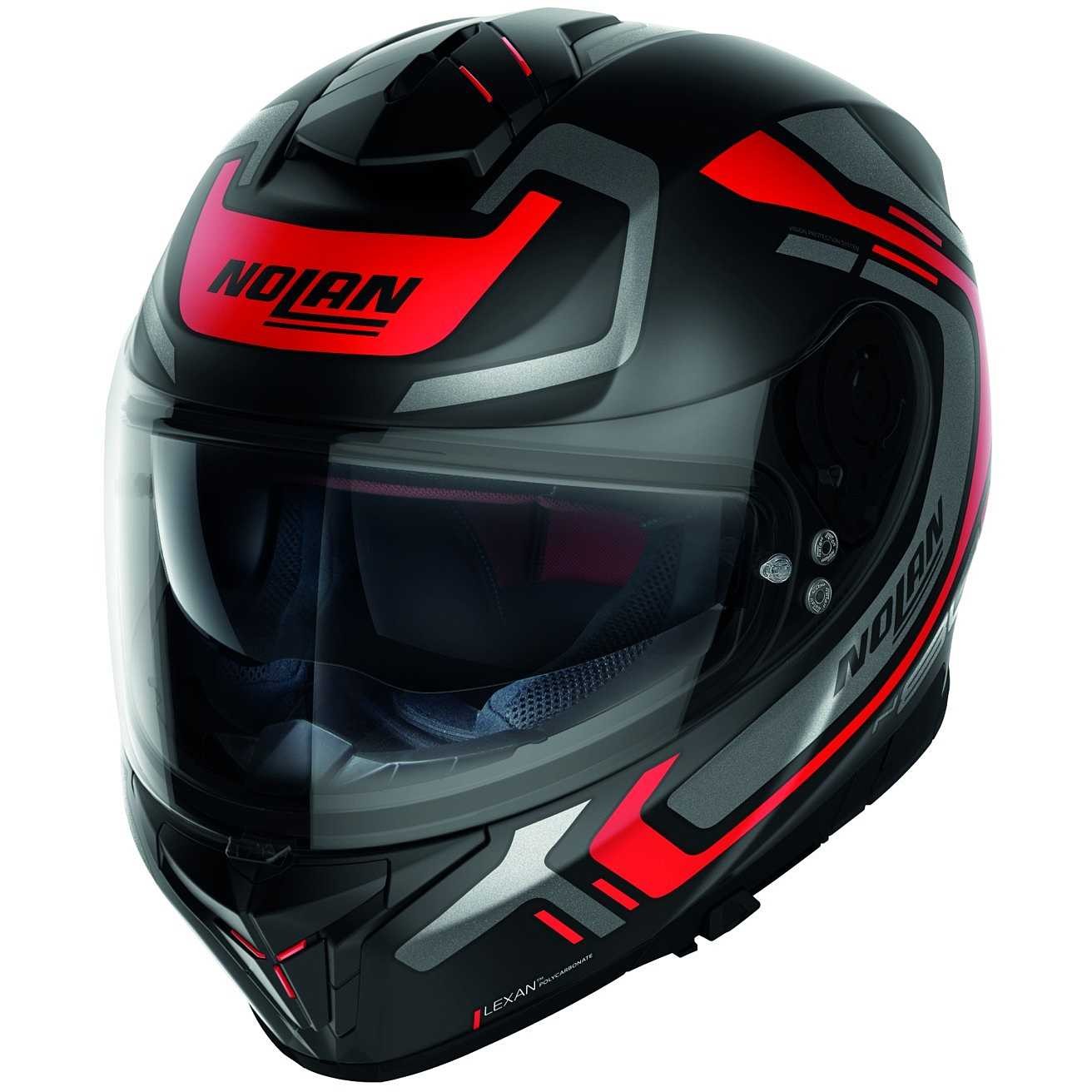Casco integrale Nolan N80.8 Ally flat black red helmet casque