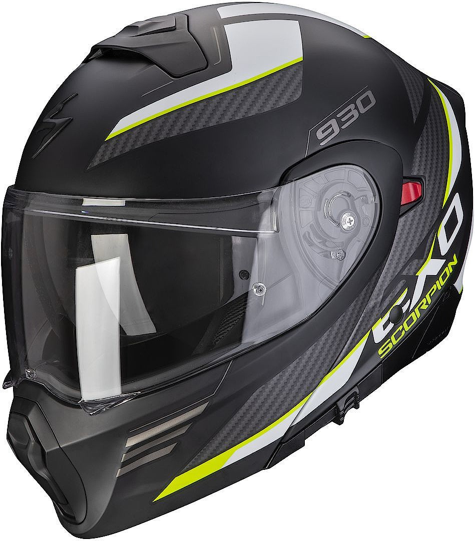 Casco Scorpion Exo-930 Navig nero opaco giallo black matt yellow flip up helmet casque