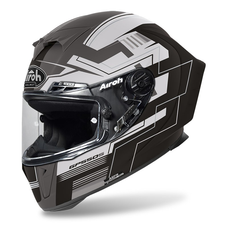 Casco Airoh Gp 550 S Challenge nero opaco grigio black matt grey helmet casque