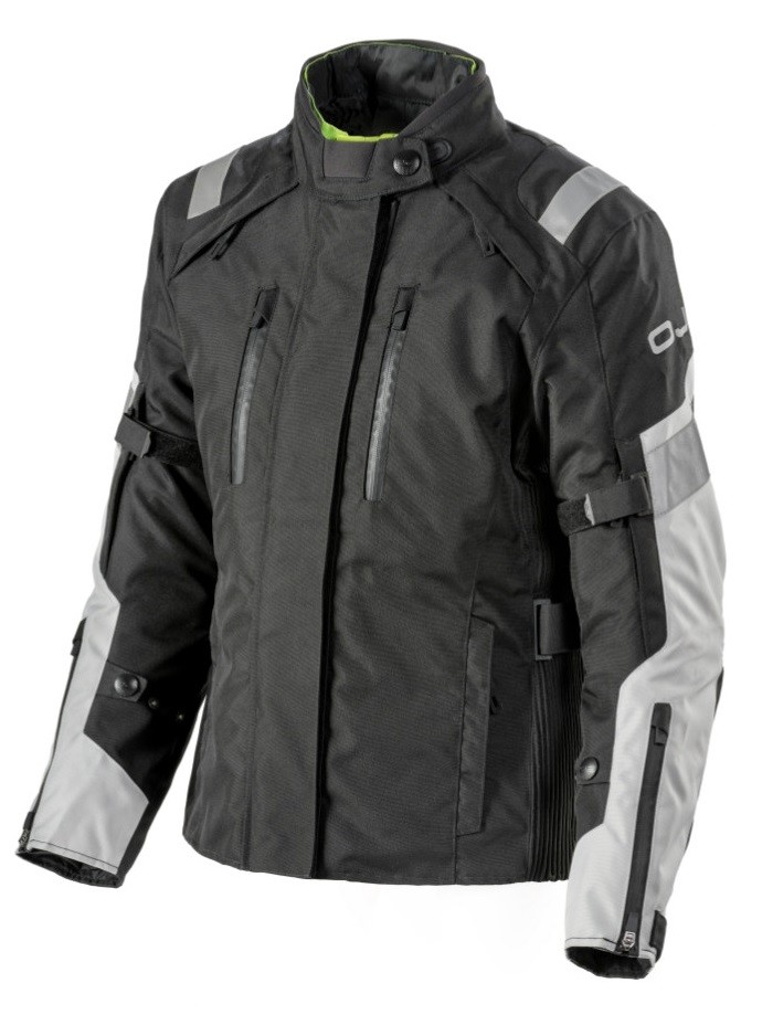 Giacca donna moto Oj Crossway lady black light grey touring quattro stagioni four seasons jacket