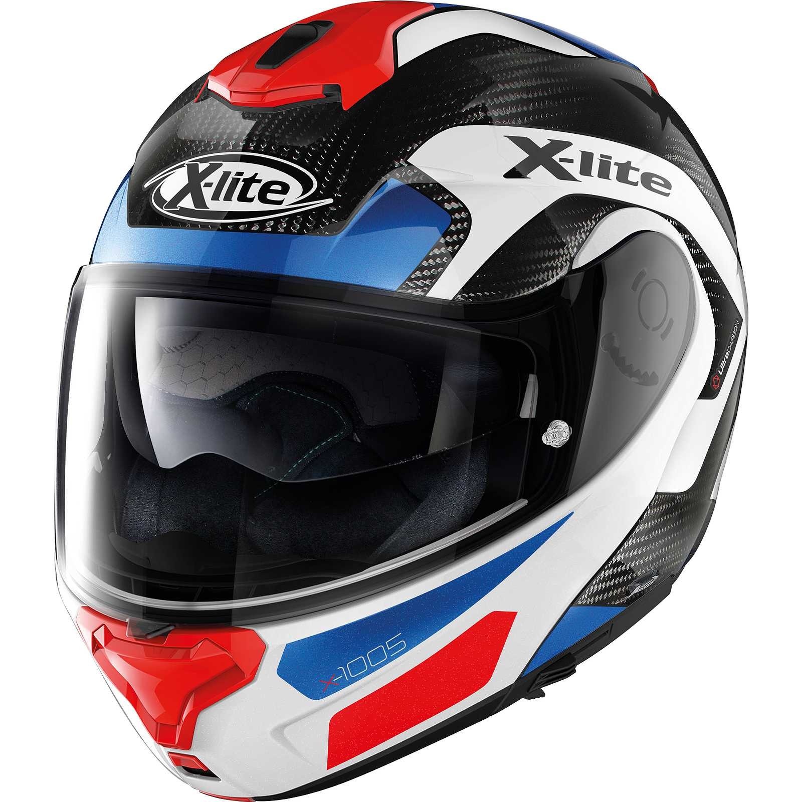 Casco modulare X-lite X-1005 ultra carbon Fiery white red blu helmet casque