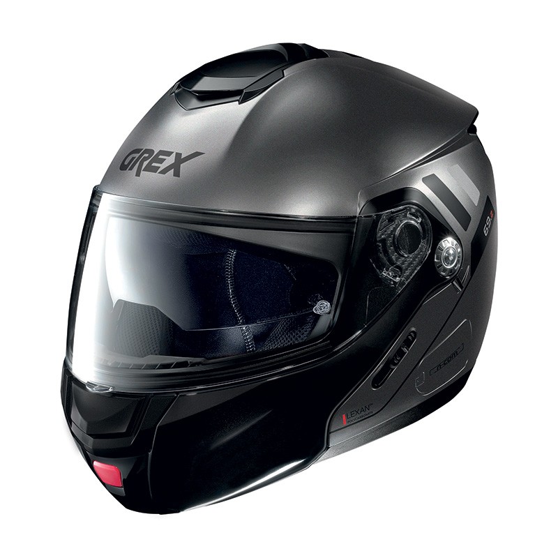 Casco modulare Grex G9.2 Offset grigio opaco nero flat lava grey apribile moto flip up helmet casque