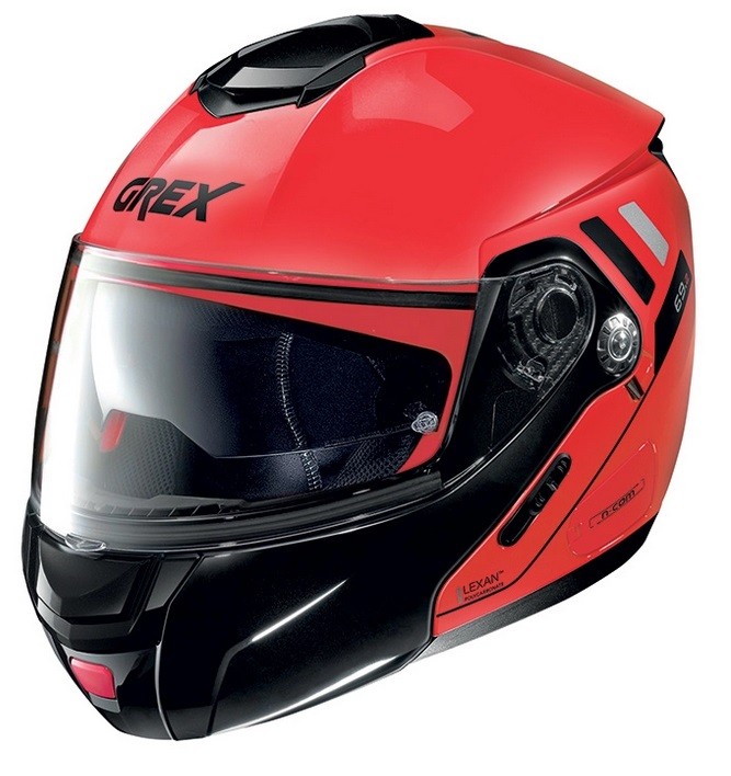 Casco modulare Grex G9.2 Offset rosso nero corsa red black apribile moto flip up helmet casque
