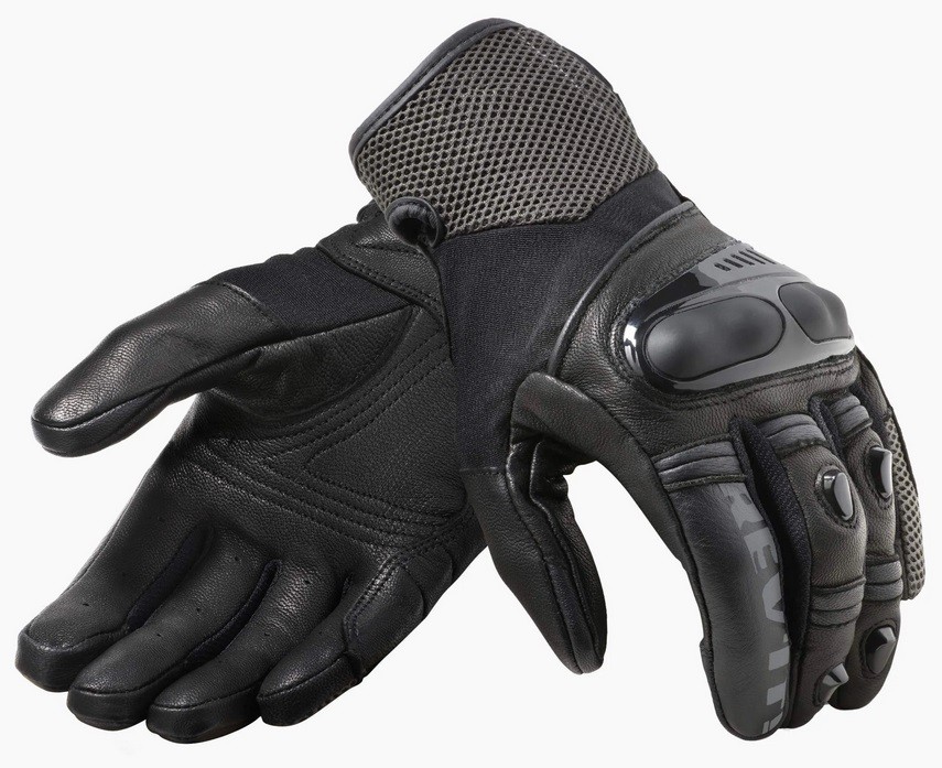 Guanti pelle tessuto Revit Metric nero antracite black gloves