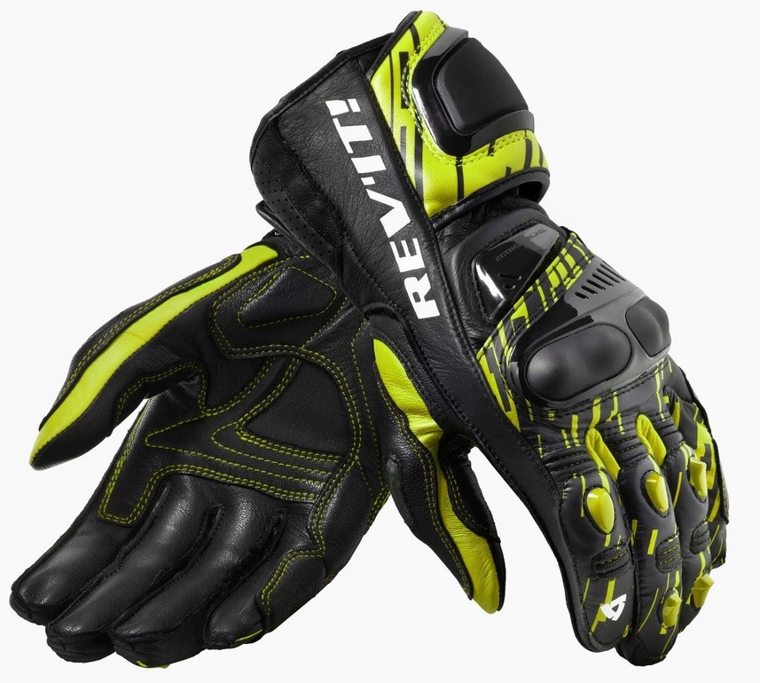 Guanti pelle Revit Quantum 2 black yellow gloves