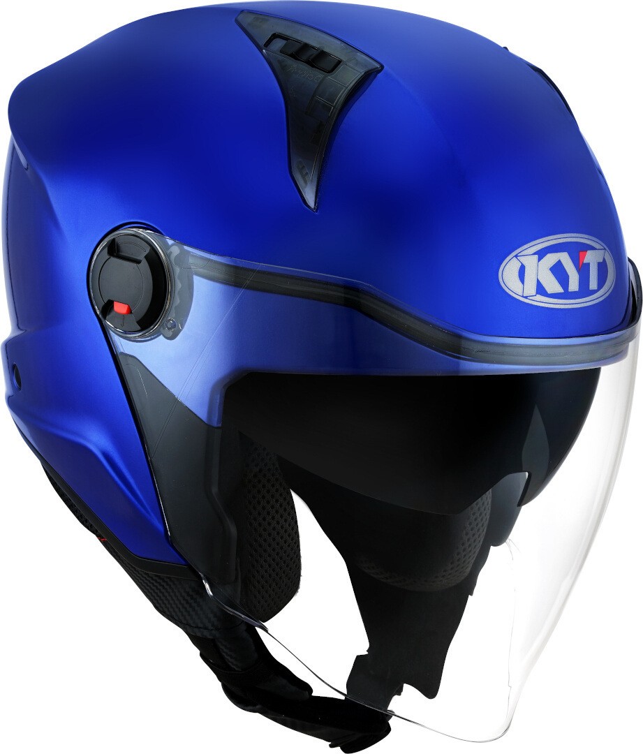 Casco jet KYT D-City blu helmet casque