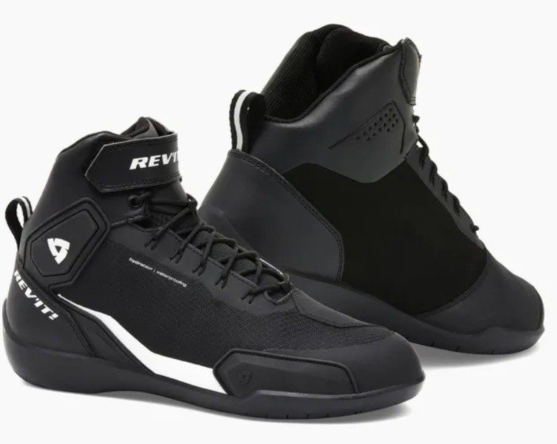 Scarpe moto impermeabili Rev'it G-Force H2o nero bianco black white waterproof shoes