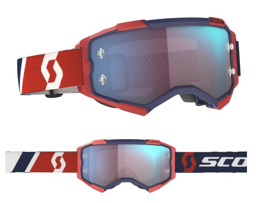 Maschera Cross Goggle Scott Fury red blu blu chrome