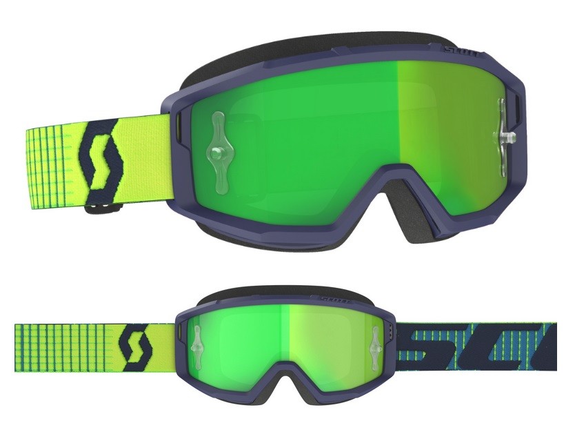 Maschera Cross Goggle Scott Primal blu yellow green chrome
