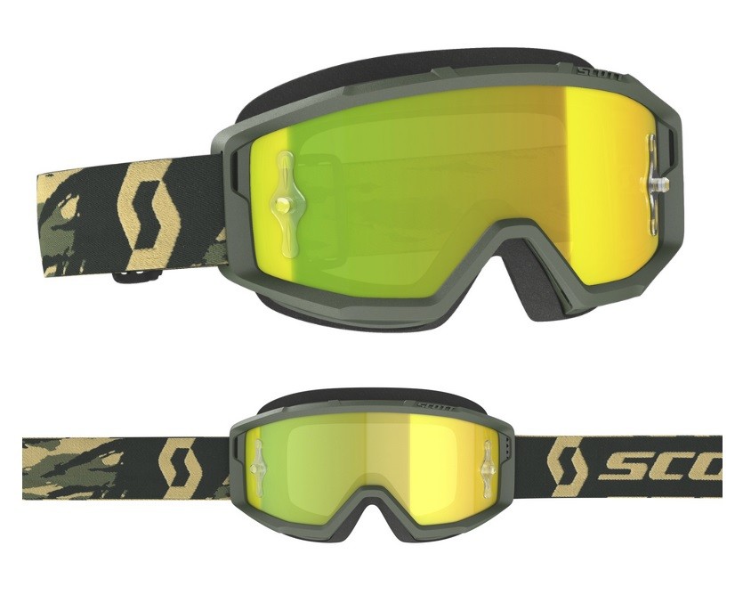 Maschera Cross Goggle Scott Primal camo kaki yellow chrome works