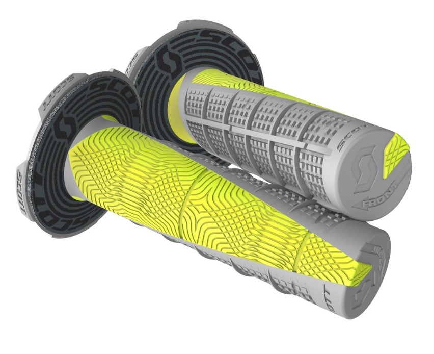 Manopole cross SCOTT Deuce + donut grey yellow handgrip