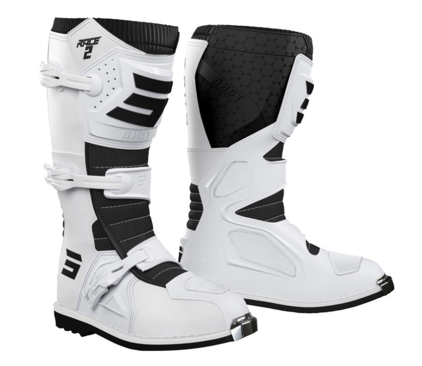Stivali moto cross Shot Race 2 bianco white enduro motard off road boots bottes