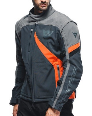 Giacca Dainese Ranch Tex grigio arancione Ebony Charcoal-Gray Flame-Orange jacket