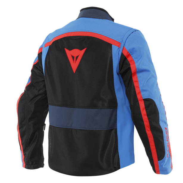 Giacca moto Dainese Outlaw Black Light-Blue Black-Iris Lava-Red jacket