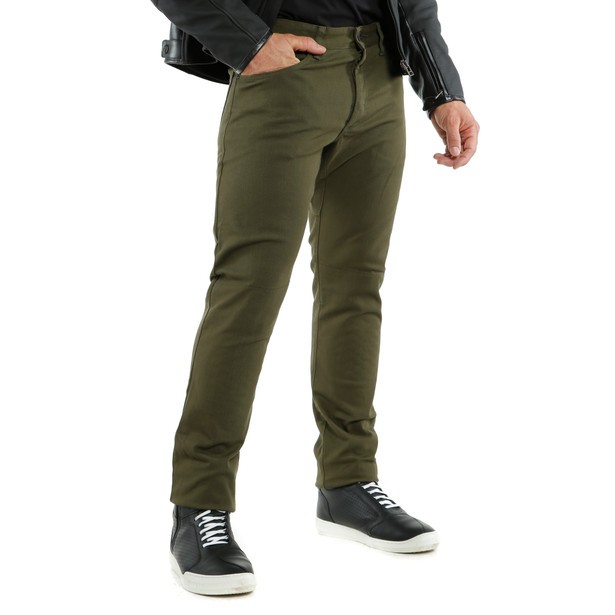 Jeans pantalone moto Dainese Casual slim Tex verde olive green trouser pants