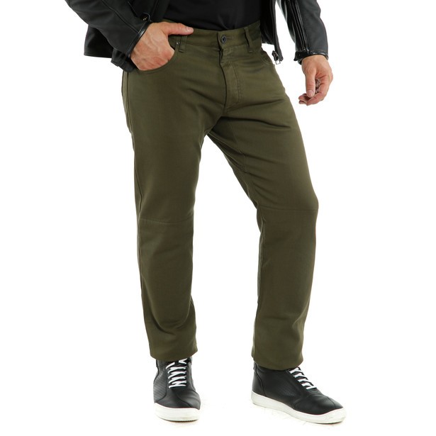 Jeans pantalone moto Dainese Casual regular Tex verde olive green trouser pants