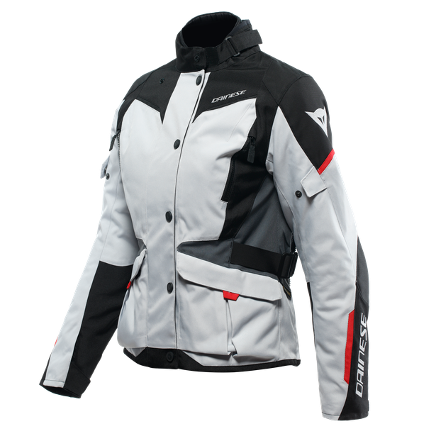 Giacca donna Dainese Tempest 3 dry lady Glacier-Gray Black red jacket