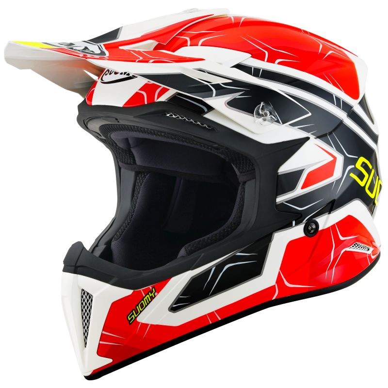Casco moto cross Suomy X-wing Subatomic rosso black red enduro motard off road helmet casque