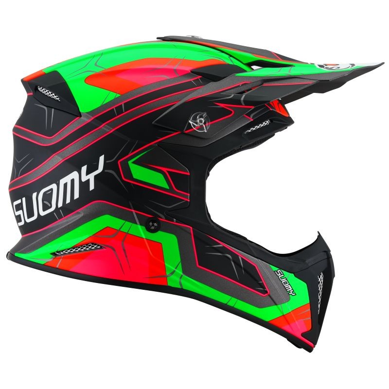 Casco moto cross Suomy X-wing Subatomic verde matt black green motard off road helmet casque