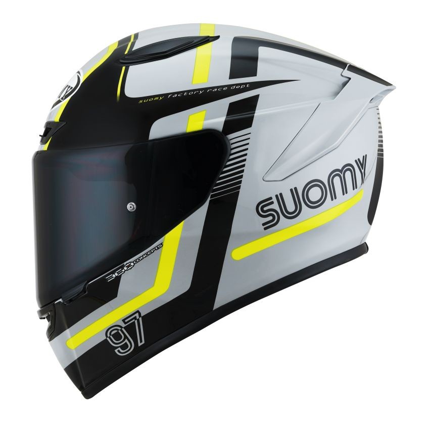 Casco integrale Suomy Track-1 Ninety Seven grey yellow helmet casque