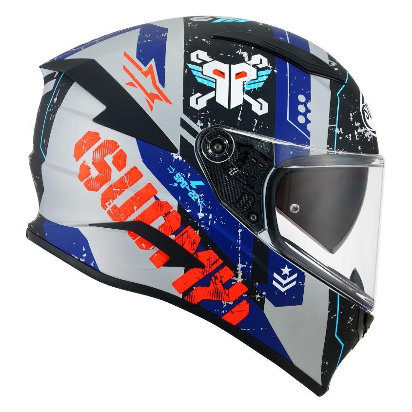 Casco integrale Suomy Speedstar TACTIC MATT SILVER RED helmet