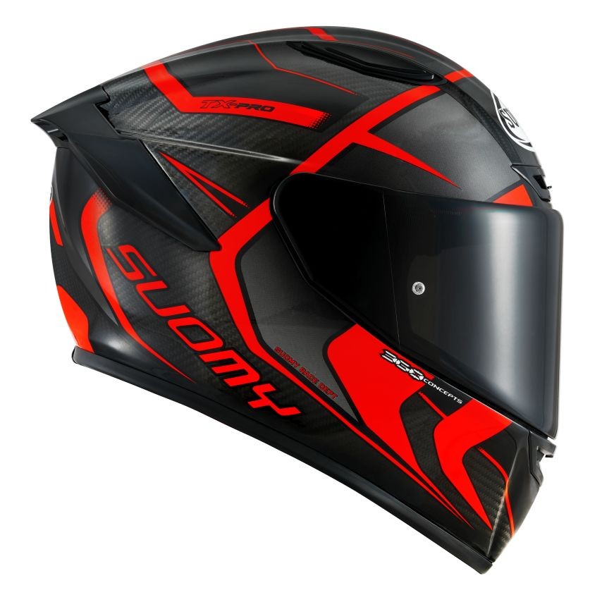 Casco integrale Suomy TX-PRO Carbon ADVANCE Rosso RED FLUO helmet casque