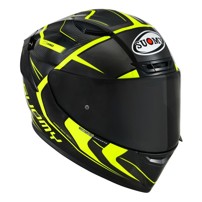 Casco integrale Suomy TX-PRO Carbon ADVANCE giallo yellow FLUO helmet casque