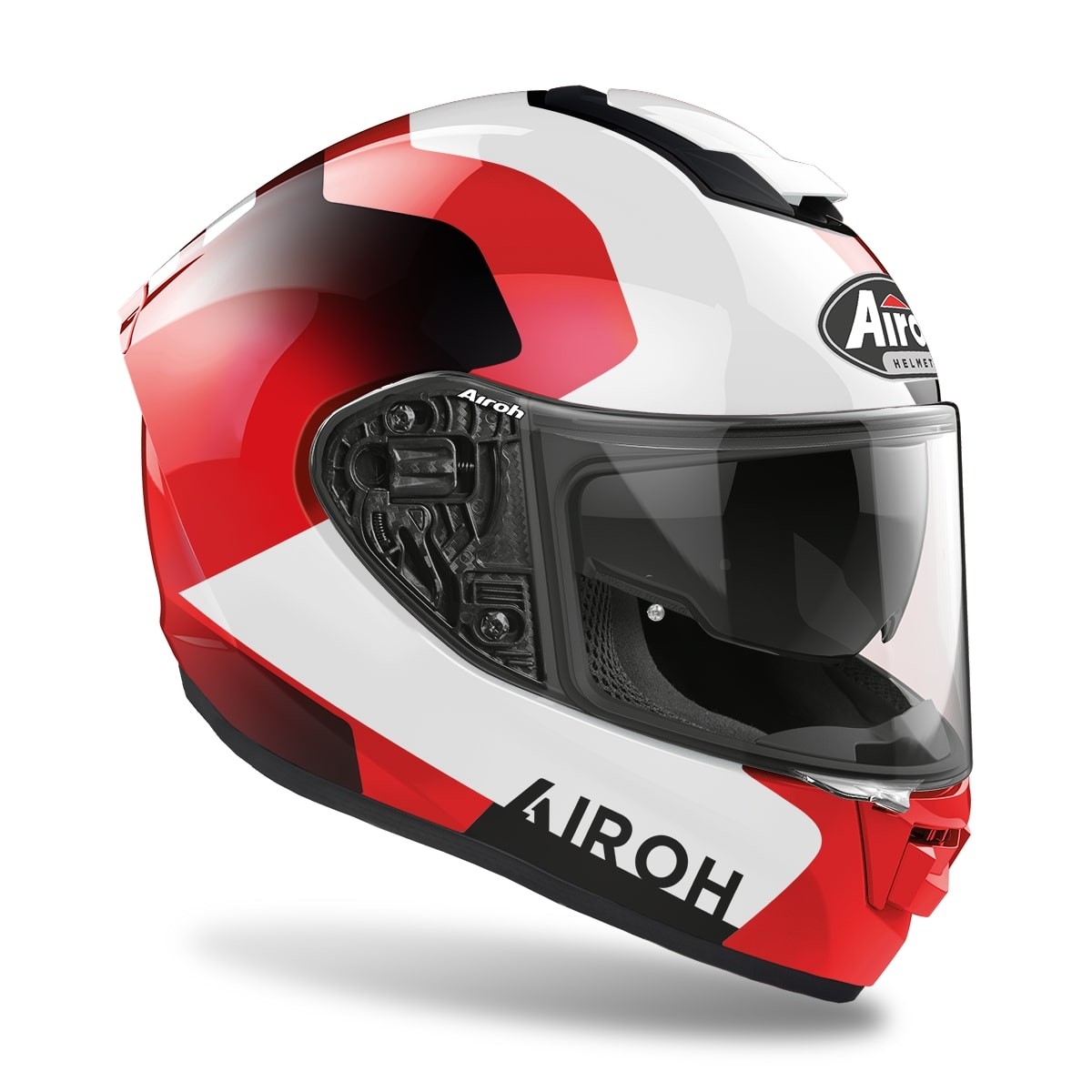 Casco integrale fibra moto Airoh St 501 Dock bianco rosso white red helmet casque
