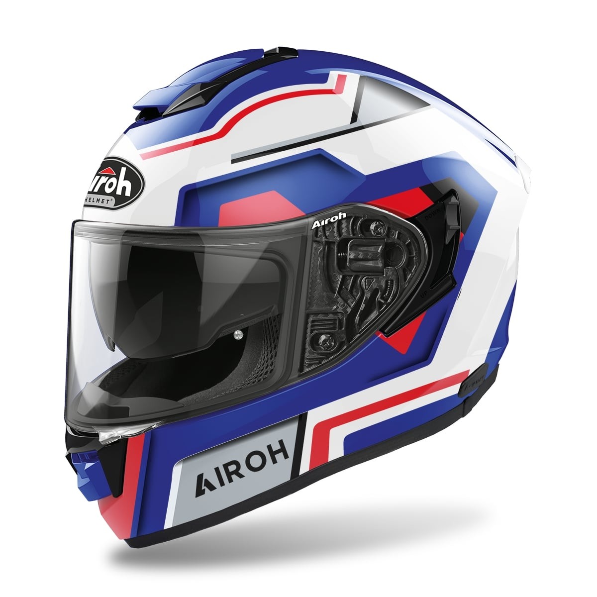 Casco integrale fibra moto Airoh St 501 Square bianco rosso blu white red blu helmet casque