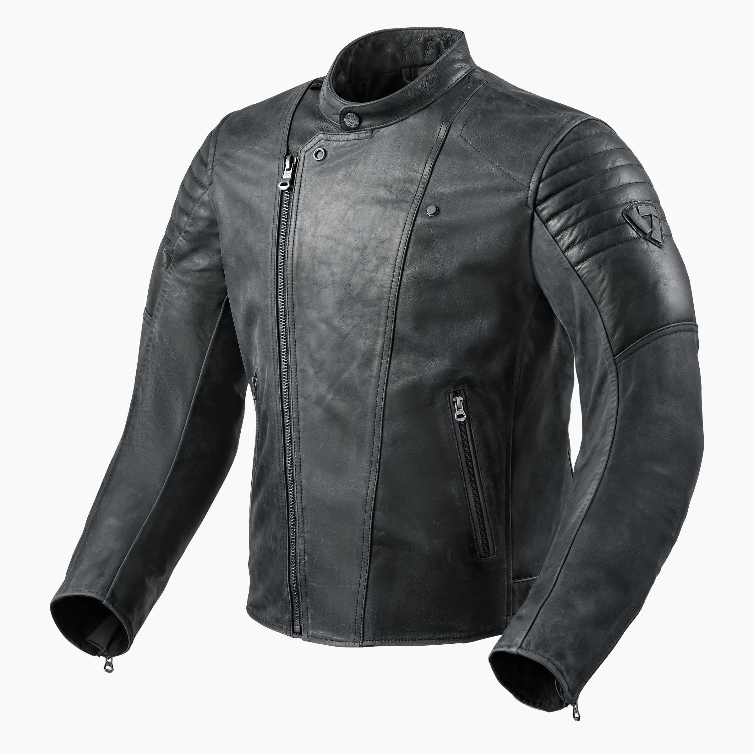 Giacca pelle moto Rev’it Surgent nero black leather jacket
