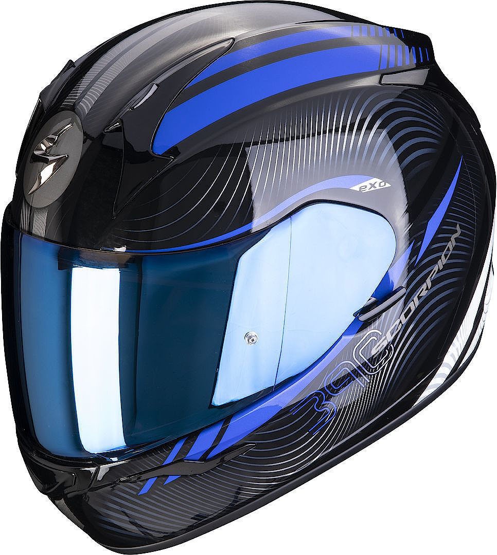 Casco integrale moto Scorpion Exo-390 Sting blu helmet casque
