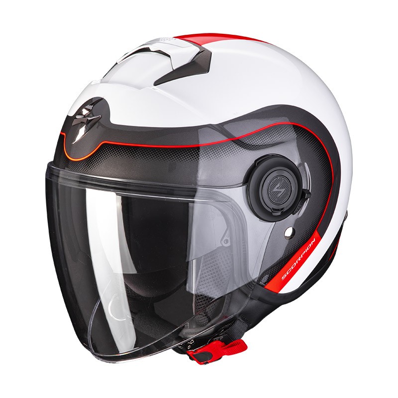 Casco jet Scorpion Exo city Rosso rosso red con visierino parasole interno  helmet casque