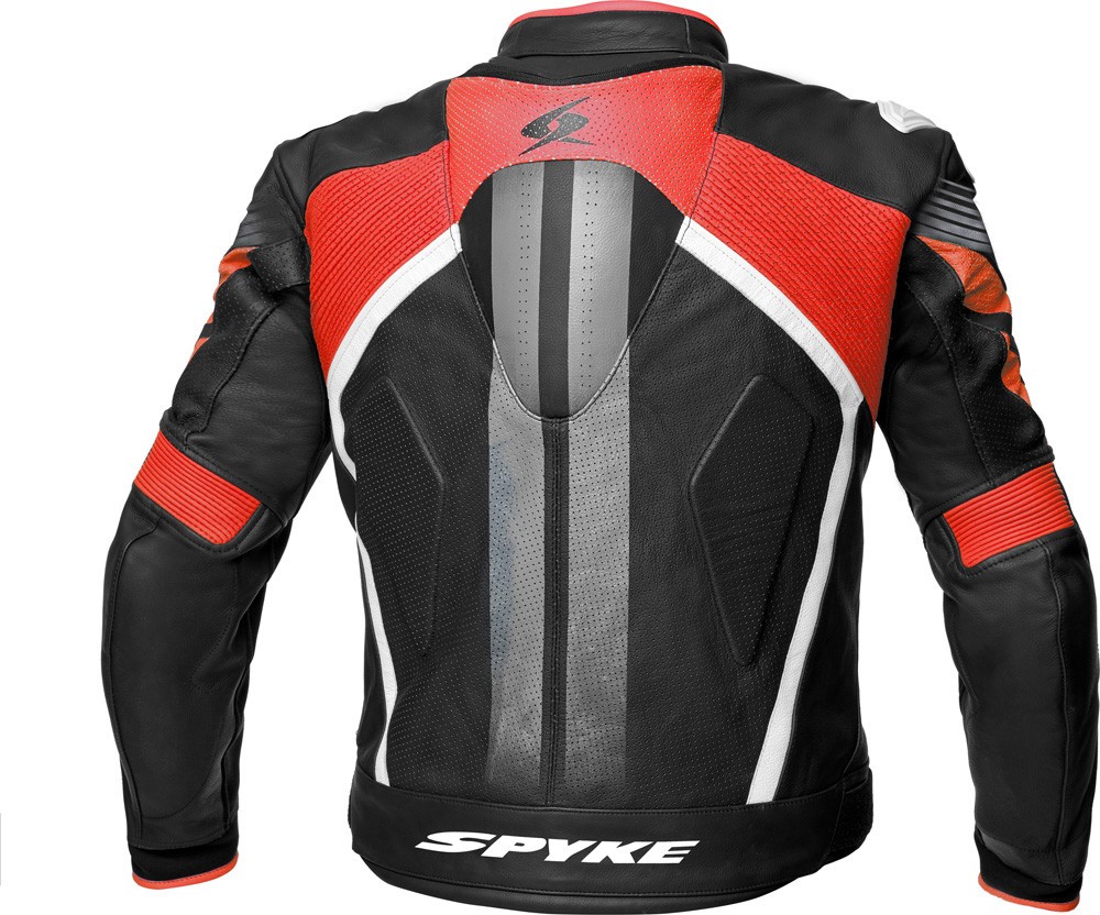 Giacca pelle sportiva Spyke Estoril Evo rosso Black grey red leather jacket