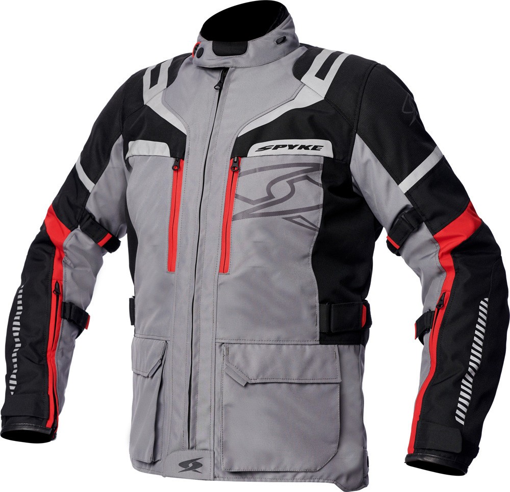 Giacca moto touring Spyke Meridian Dry Tecno grigio rosso grey red jacket