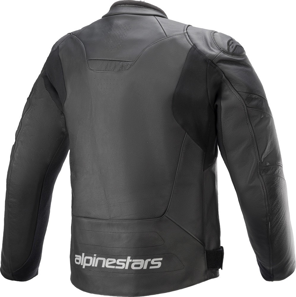 Giacca pelle sportiva moto Alpinestars Faster V2 Nero Black leather jacket