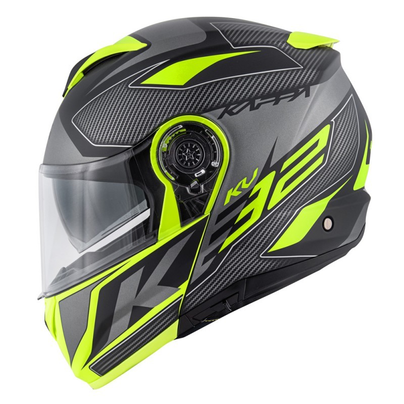 Casco Kappa Kv32 Orlando Mixer nero opaco giallo black mat yellow flip up Helmet