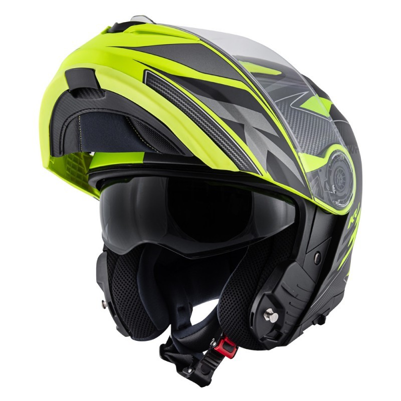 Casco modulare Kappa Kv32 Orlando Mixer nero opaco giallo black mat yellow flip up Helmet