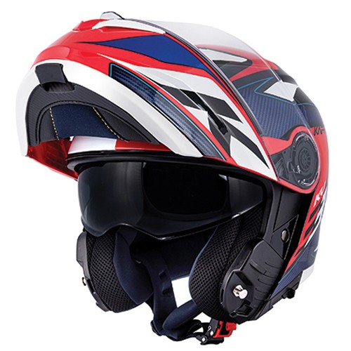 Casco modulare moto Kappa Kv32 Orlando Mixer bianco rosso blu red white flip up Helmet