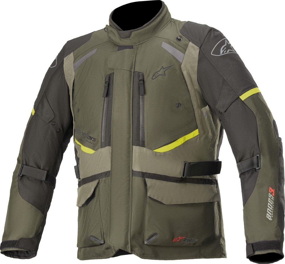 Giacca moto touring Alpinestars Andes V3 Drystar verde militare military green jacket