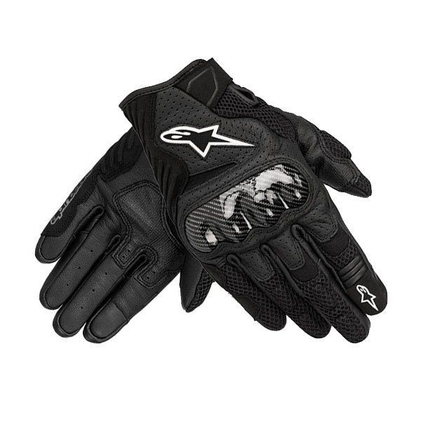 Guanti pelle estivi moto Alpinestars SMX-1 Air nero black leather gloves