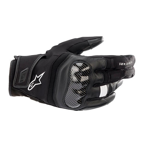 Guanti pelle moto Alpinestars SMX Z Drystar nero black leather gloves